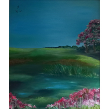 Where Magnolias Grow, olie op doek, 60x50