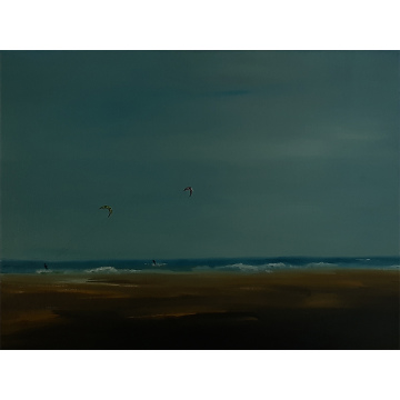 Kite-surfers, olie op doek, 30x40